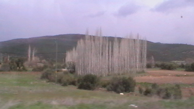 Landschaftsbild Fahrt Pamukkale